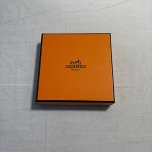 Authentic Hermes Paris Orange Jewelry Box with Pouch and Care Booklet Accessory
